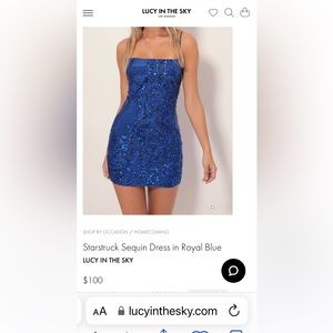 Blue sequins mini dress